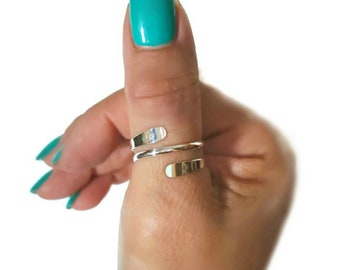 Women Rings Silver Color Finger Thumb Ring Band Lady Wedding Gift US Size 5-10