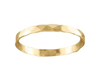 Elegant Hammered Faceted 14k Gold Filled Toe Ring - Stylish Jewelry for Women and Teens