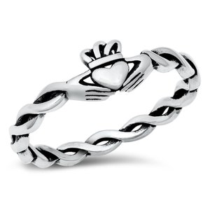 Sterling Silver Claddagh Thumb Ring, Irish Ring, Celtic Toe Ring, Irish Celtic Thumb Ring, 925 Celtic Ring Love and Loyalty Jewelry Women image 6