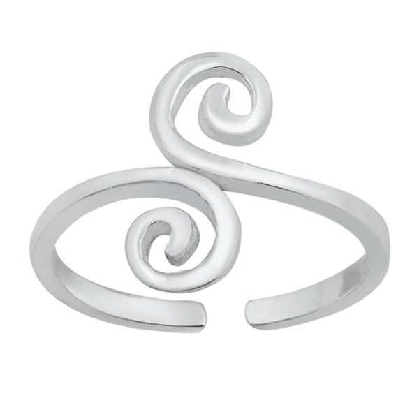 Sterling Silver Swirl Toe Ring - Elegant and Stylish Adjustable Toe Ring for Women and Teens