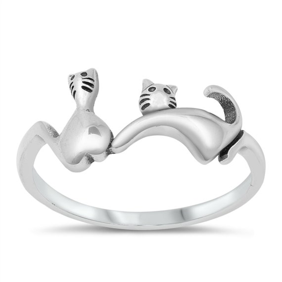 Sterling Silver Cat Ring Cat Lover Ring Cat Jewelry Cat Lovers
