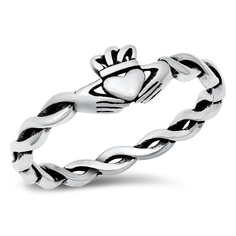 Sterling Silver Claddagh Thumb Ring, Irish Ring, Celtic Toe Ring, Irish Celtic Thumb Ring, 925 Celtic Ring Love and Loyalty Jewelry Women image 9