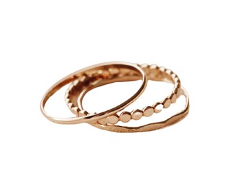 Gold Toe Ring set · Gold Stacking Toe ring Set · 14k Gold Filled Toe Rings