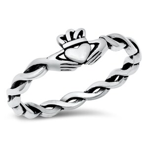 Sterling Silver Claddagh Thumb Ring, Irish Ring, Celtic Toe Ring, Irish Celtic Thumb Ring, 925 Celtic Ring Love and Loyalty Jewelry Women image 4