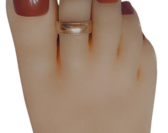 Wide Gold toe ring 14k Gold thick toe ring Gold toe ring Adjustable toe ring plain toe ring toe ring toe ring for women 5mm No pinch