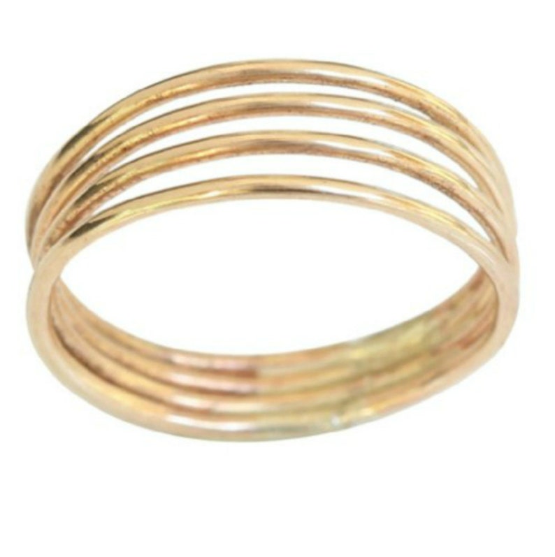 Toe Rings Gold Women 4 bands Ring Toe Rings for Women Toe Ring Gold Filled 4 strands Gold Toe Ring Gold Toe Ring Size 2 3 4 5