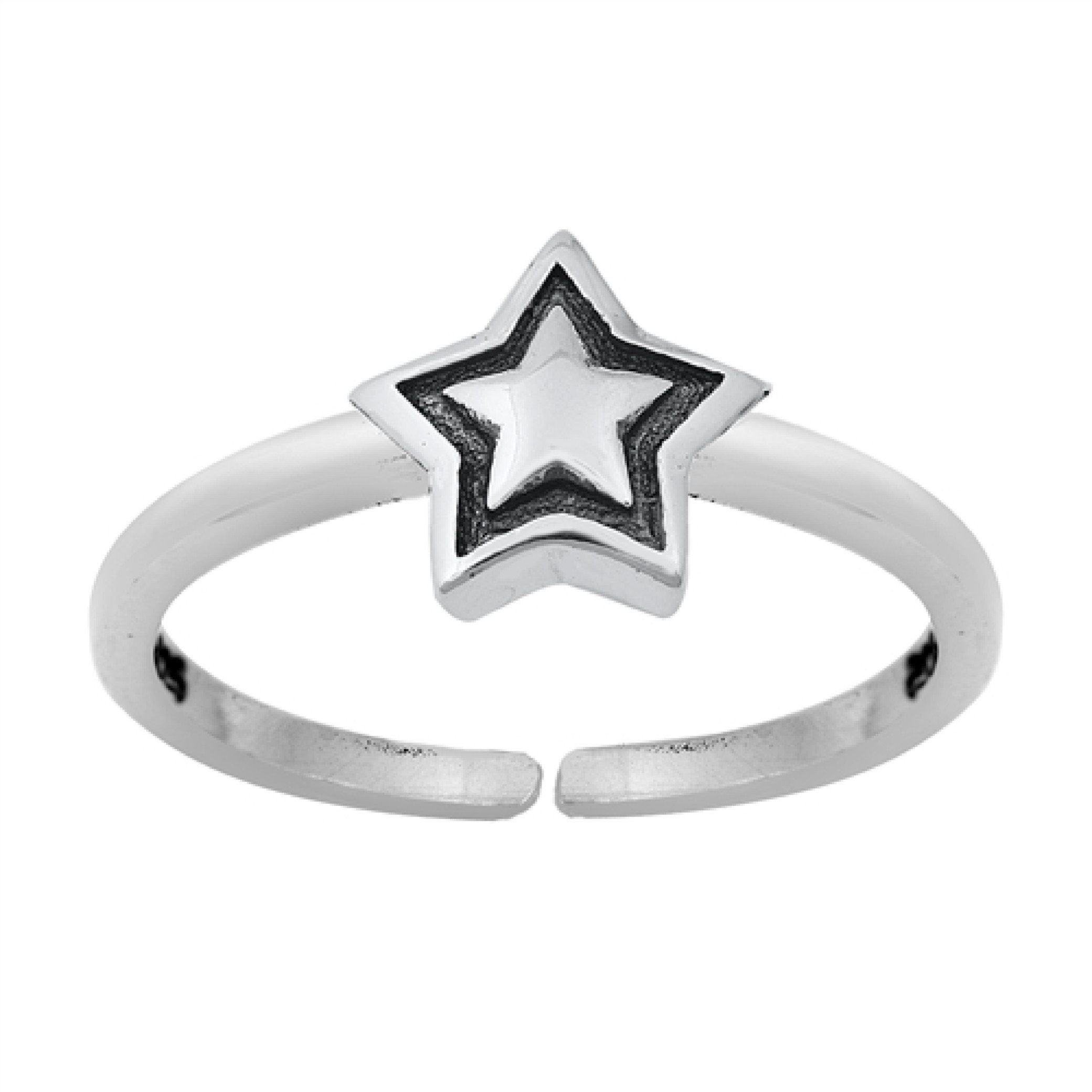 Silver Toe Ring, Silver Star Toe Ring, Star Toe Jewellery