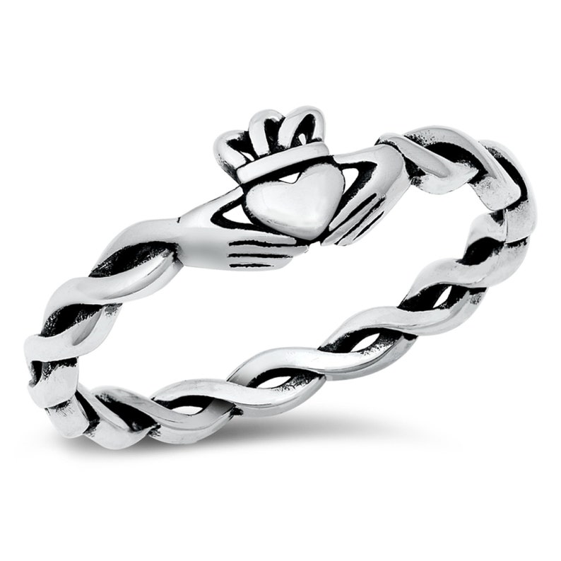 Sterling Silver Claddagh Thumb Ring, Irish Ring, Celtic Toe Ring, Irish Celtic Thumb Ring, 925 Celtic Ring Love and Loyalty Jewelry Women image 2