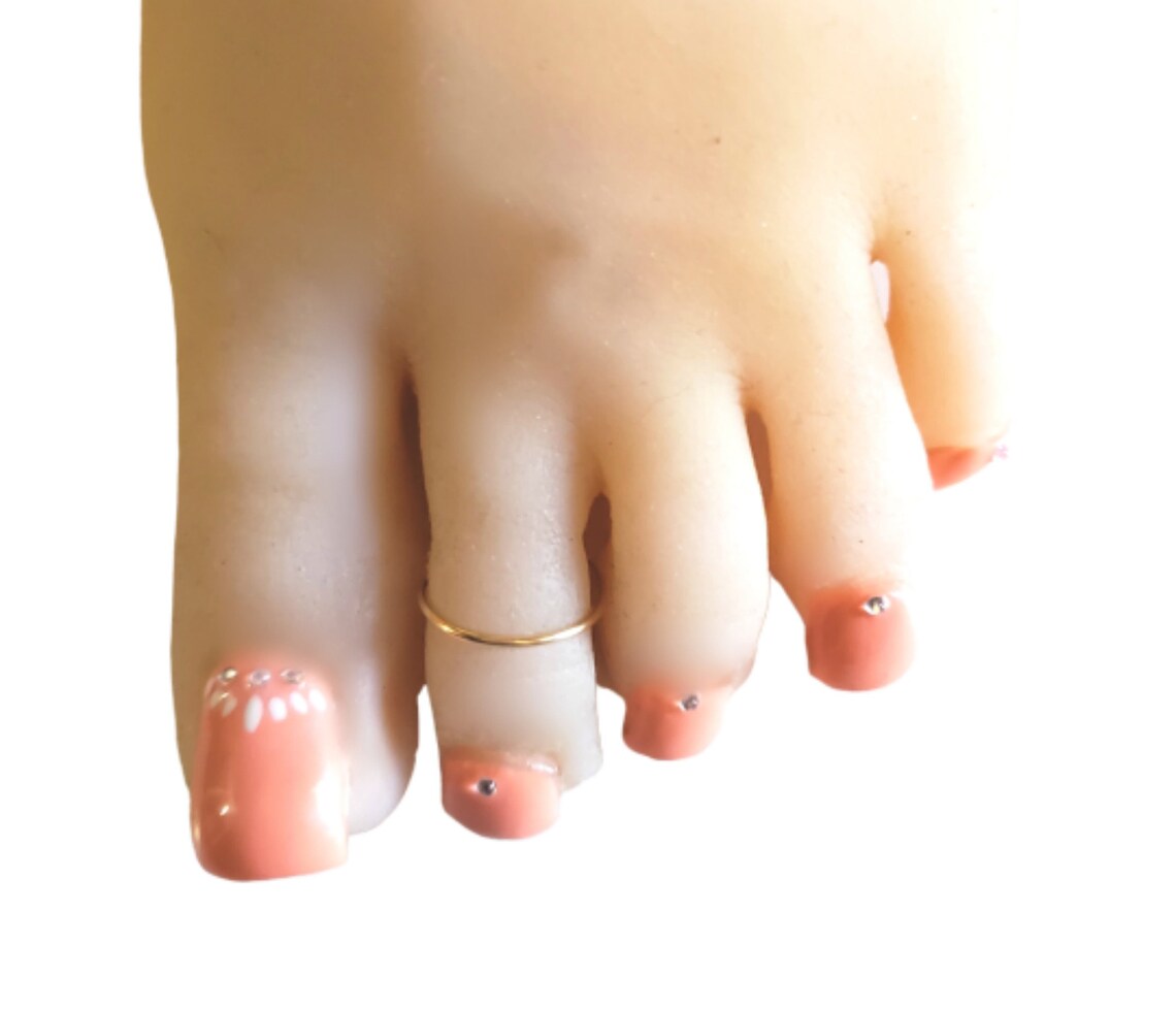 Gold Toe Ring 14k Gold Toe Ring Gold Filled 1mm Thin Etsy