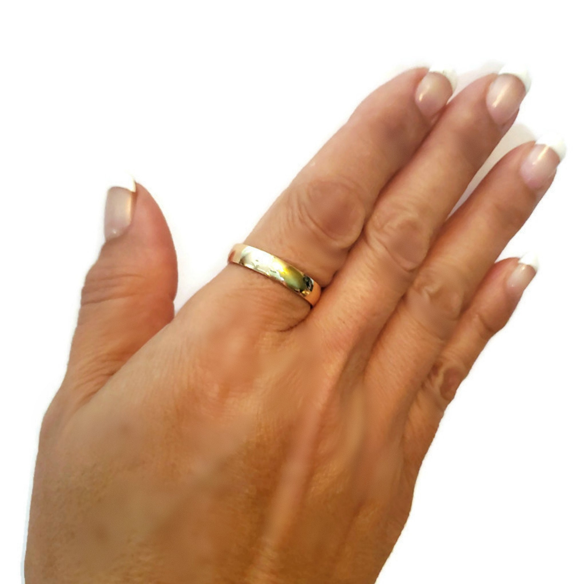 Gold Thumb Ring 5mm Gold Wedding Band Ring Comfort Fit 14K Etsy