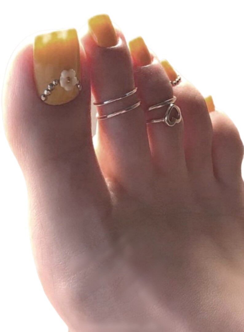 Gold Toe Ring 14k Gold Filled 3 Rings Gold Toe Rings Coil Etsy