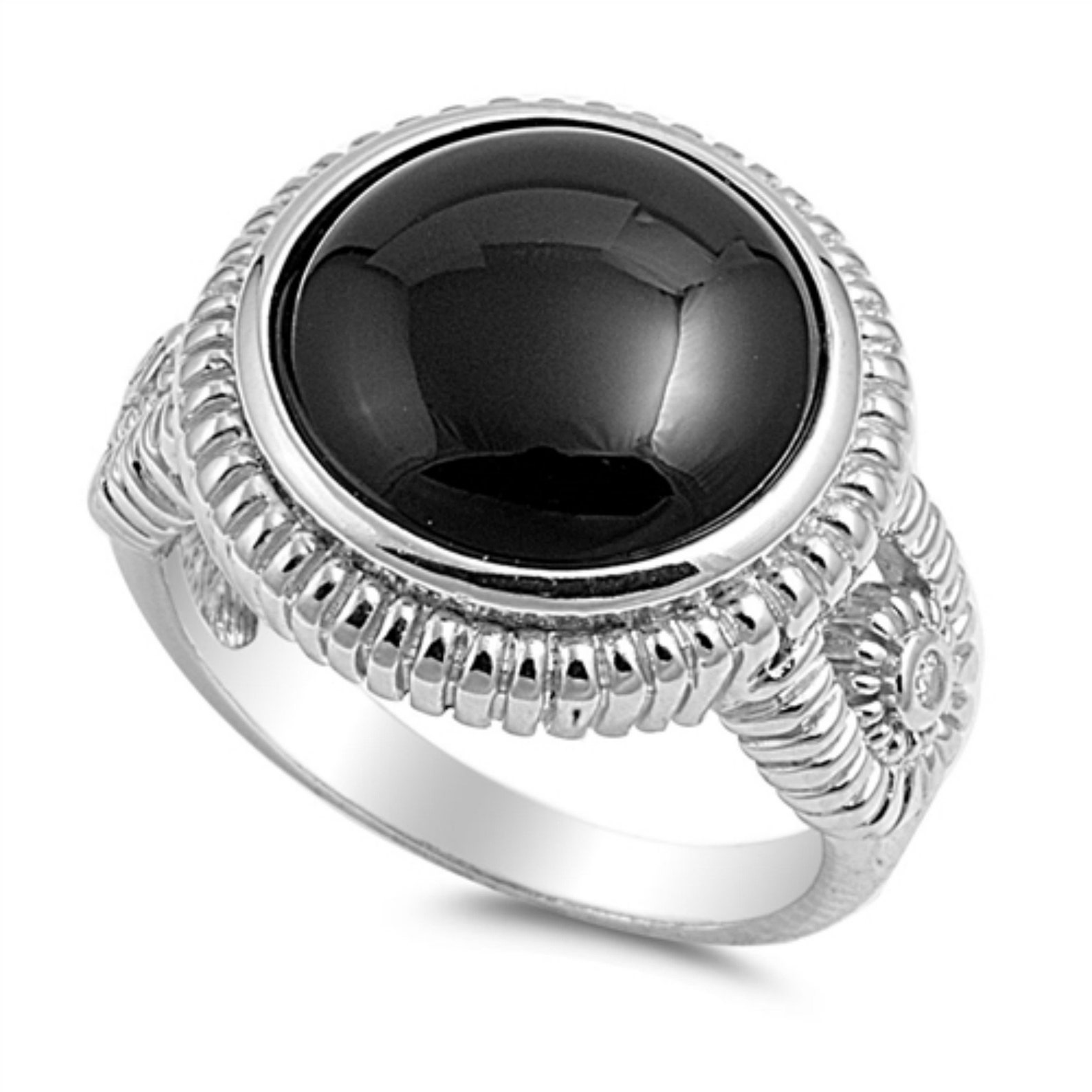 Black Onyx Ring Black Stone Ring Unisex Ring Sterling Etsy