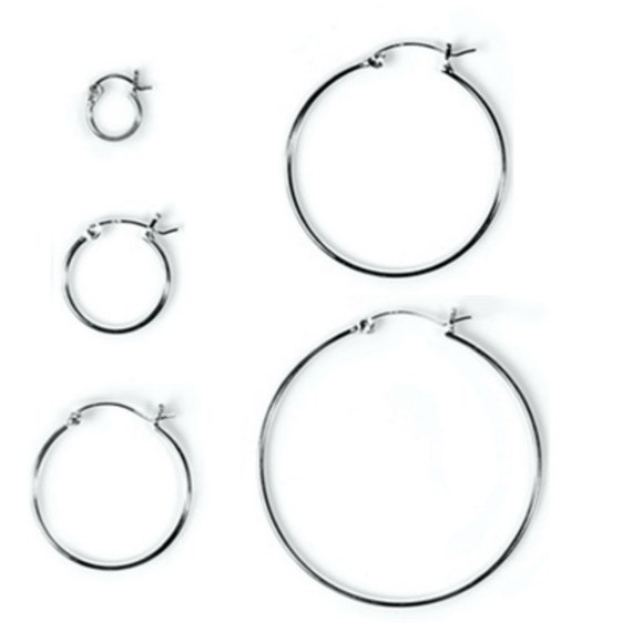 Sterling silver continuous hoop cheap earrings