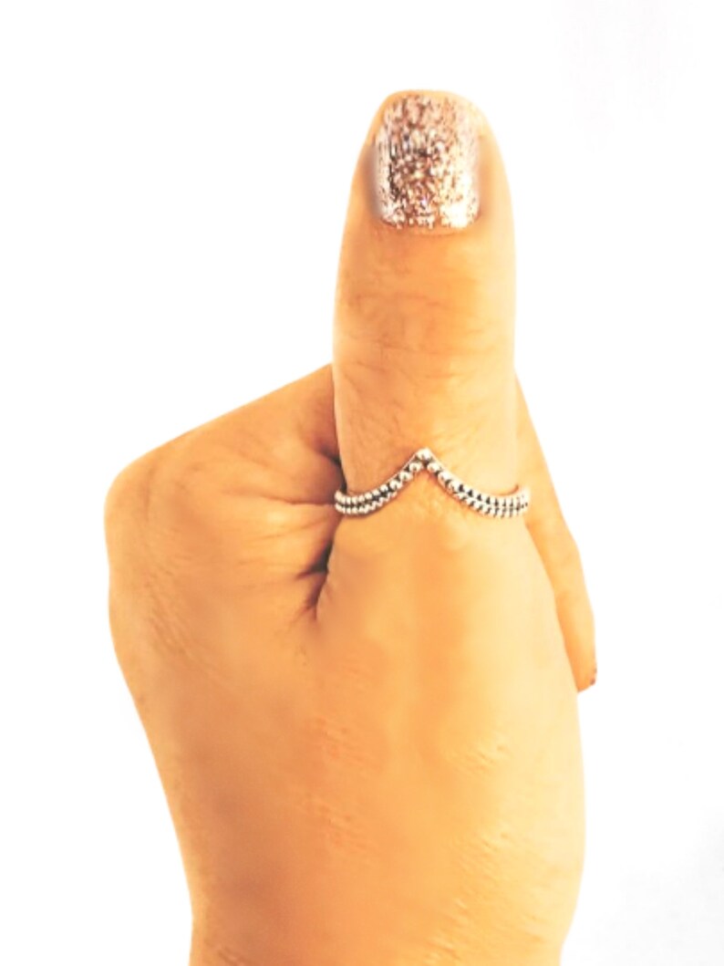 Thumb Ring Sterling Silver Thumb Ring Chevron V Toe Ring Pinky Etsy