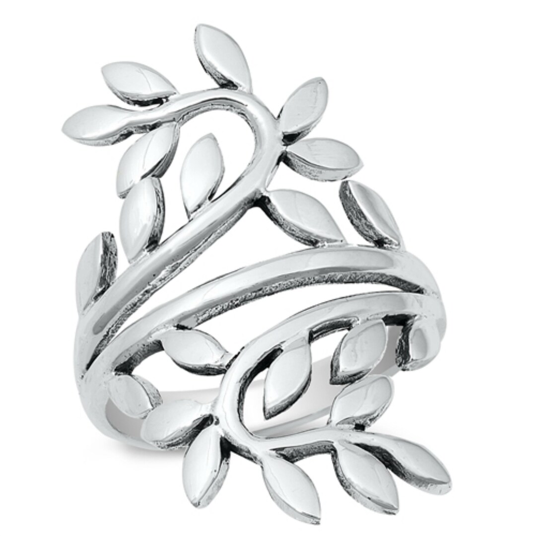 Sterling Silver Leaves Ring Beautiful Leaves Statement Ring - Etsy