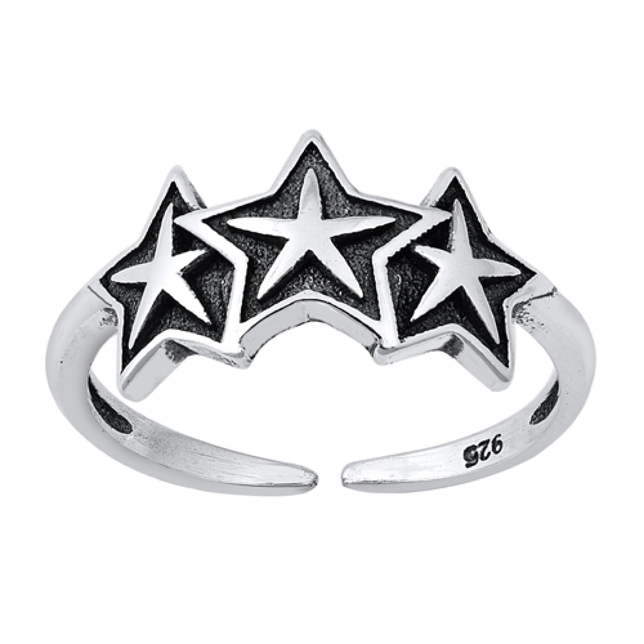 Toe Ring Sterling Silver Stars Toe Ring Gift Under 10 Toe - Etsy