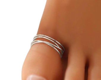 Sterling Silver Big Toe Toe Ring · 925 Wrap Swirl Adjustable Ring for the Big Toe · Large Ring for the Big toe · non tarnish waterproof