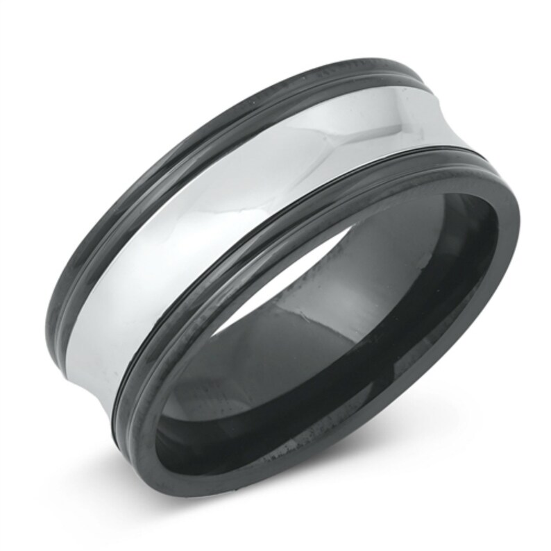 Wedding Band Unisex Black Thumb Ring Black Ring Men/'s Ring Ring For Men Ring for men Black and Silver Band Size 7 to 14 Boyfriend