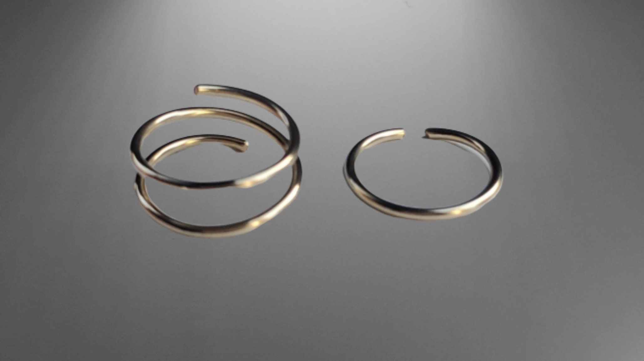 Gold Toe Ring 14k Gold Filled 2 Rings Toe Rings Adjustable Etsy