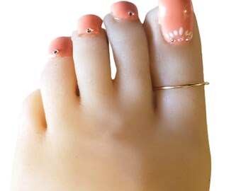 Einfacher Dünner 14k Gold Filled Big Toe Ring | Minimalistische Gold Zehenringe für Frauen