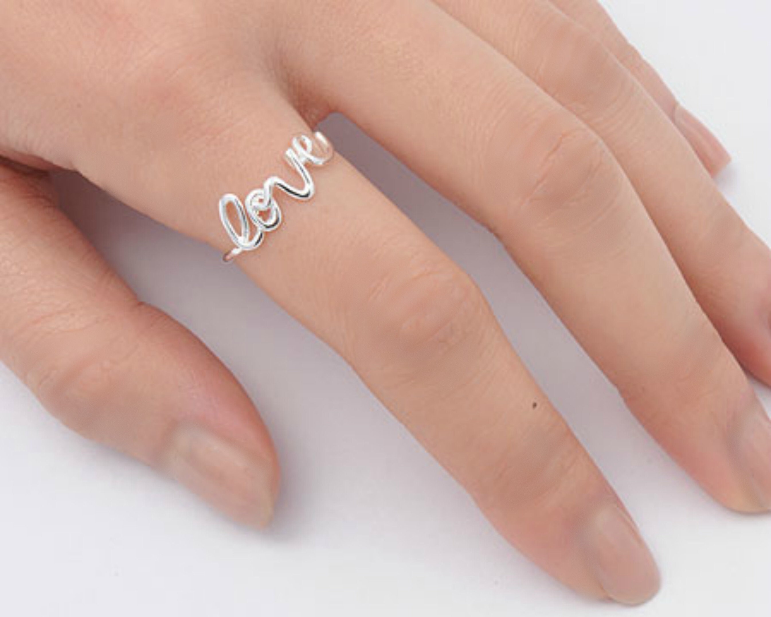 Love Ring Girlfriend Ring Sterling silver love Ring Thumb Etsy