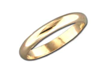 Gold Toe Ring 2.6mm Plain Wedding Band Size 2