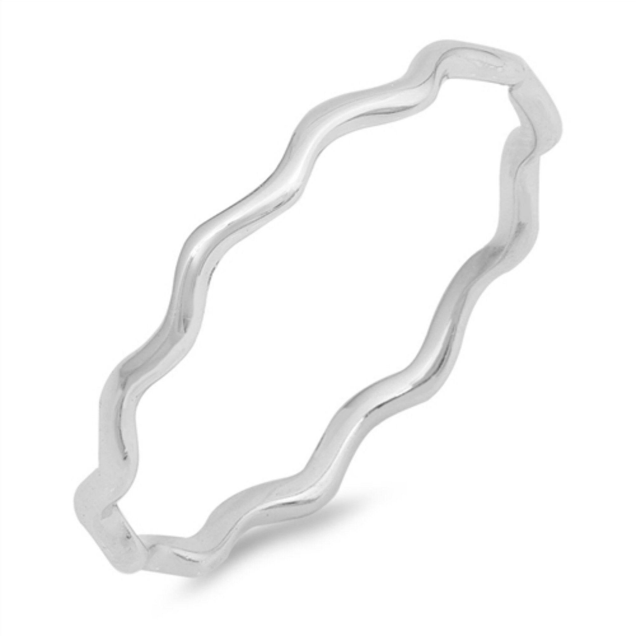 Sterling Silver Toe Ring Swirl Wave Size 3 4 5 .925 Simple Etsy