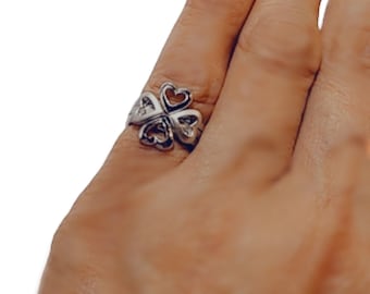 Sterling Silver Clover Puzzle Ring 3 Band Puzzle Rings for Men or Women 925 Real Silver Puzzle Rings