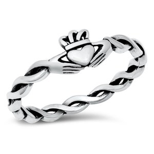 Sterling Silver Claddagh Thumb Ring, Irish Ring, Celtic Toe Ring, Irish Celtic Thumb Ring, 925 Celtic Ring Love and Loyalty Jewelry Women image 3