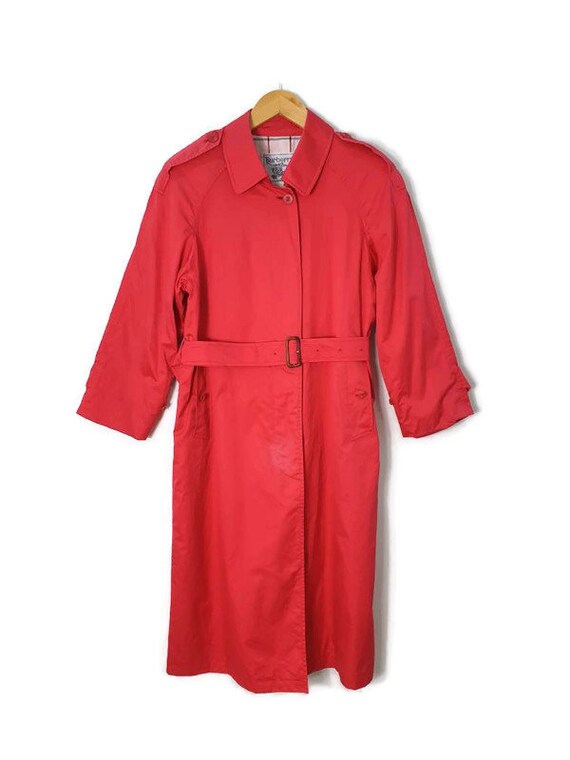 Vintage Burberrys of London Pink Trench Coat Belte