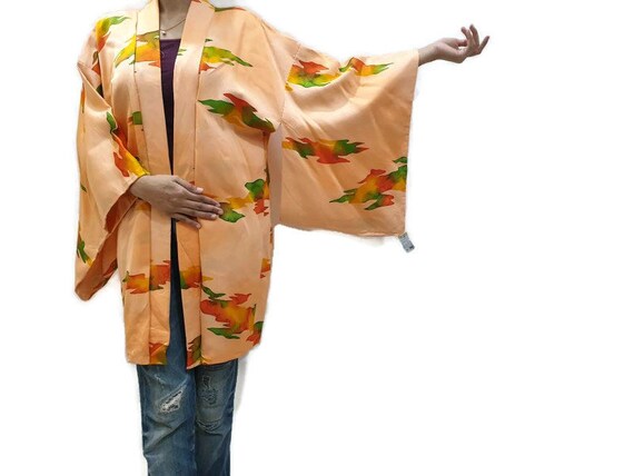 Japanese Haori Floral Scenery Orange 