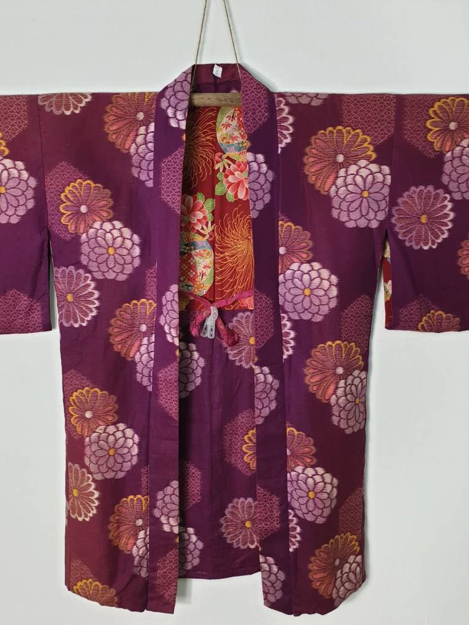 Japanese Haori Kimono Floral Motif Purple Jacket Rare Design | Etsy