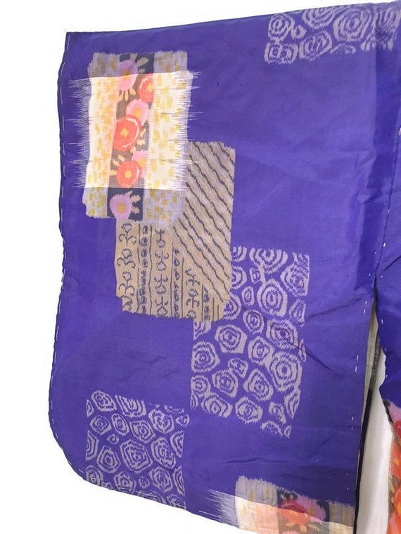 Japanese Kimono Yukata Long Robe Kimono Silk Abstr