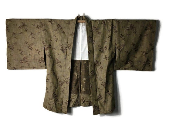 Vintage Japanese Haori Floral Motif Uppawari Dochugi FU - Etsy