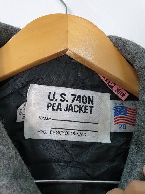 Schott NYC 740 The Original Navy Pea Coat Men's Size 34