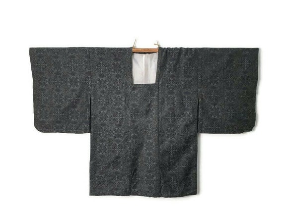 Japanese Haori Michiyuki Square Neck Kimono Brocade S… - Gem