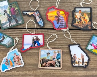 Personalisierte Bild Ornament Holz Fotorahmen Holz Zustand Ornament
