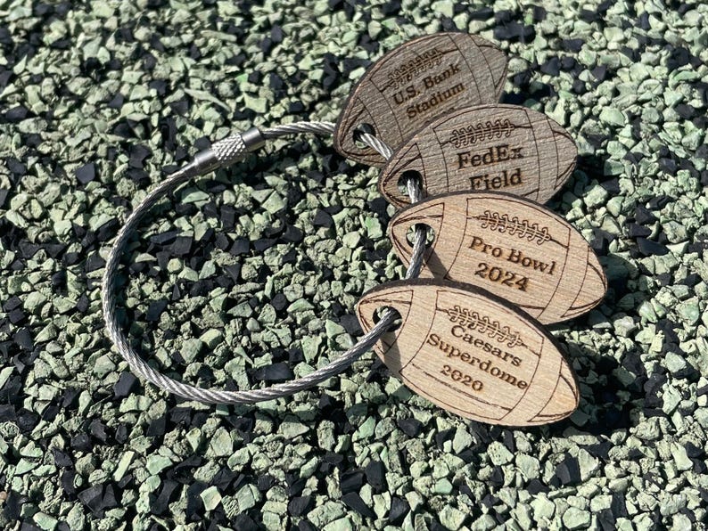 Football Teams Custom Keychain Gift Personalized NFL Stadium Tracker