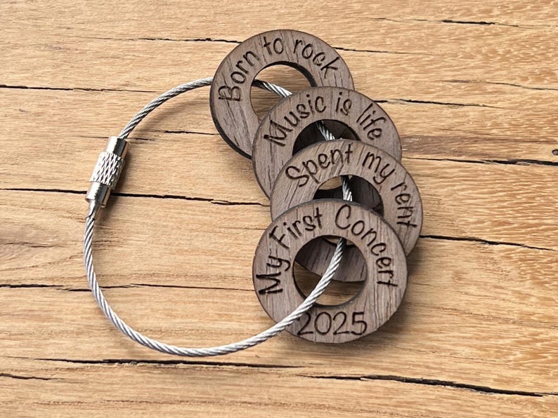 Concert Keychain Personalized Concert Ticket Keychain Custom Artist Tour Engraved Wood ...