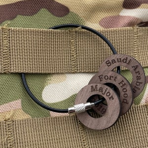 Engraved Military Keychain | Unique Gifts for Army Veterans & Service Members, Personalized Military Friend Keepsake