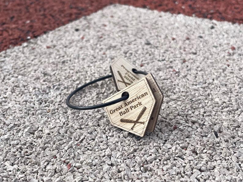 Baseball Keychain Personalized Home Plate Ballpark Tracker Unique Gift