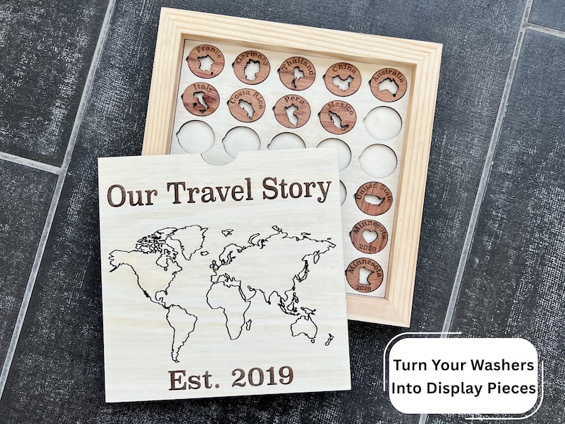Personalized Travel Token Keychain Backpack tag Country visited travelers gift Custom travel disc Key chain travel keepsake image 20