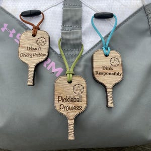 Pickleball Keychain - Unique Pickleball Accessories Gift for Players - Customizable Pickle Ball Bag Charm