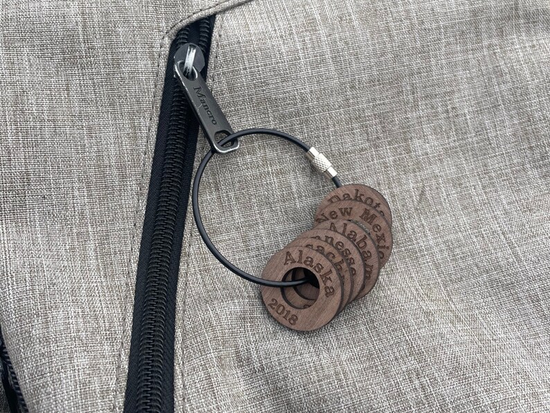 Travel Token Keychain Custom Travel Accessories Keepsake for Visited