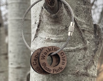 National Parks Travel Token Keychain Accessories, States and National Parks Vistited Keychain gift