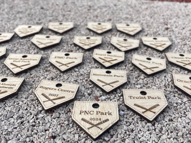 Baseball Keychain Personalized Home Plate Ballpark Tracker Unique Gift