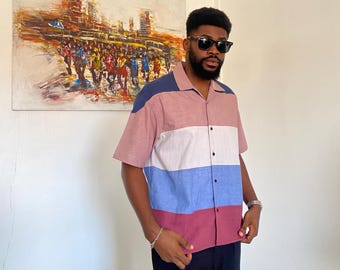 Multi color linen summer tribe shirt - IMPULSE OUTFITS