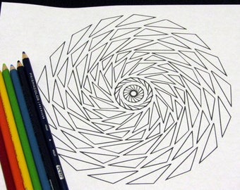 Afdrukbare geometrische mandala kleurplaat PDF | Nummer 16