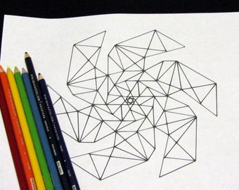 Afdrukbare geometrische mandala kleurplaat PDF | Nummer 23
