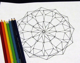 Afdrukbare geometrische mandala kleurplaat PDF | Nummer 20